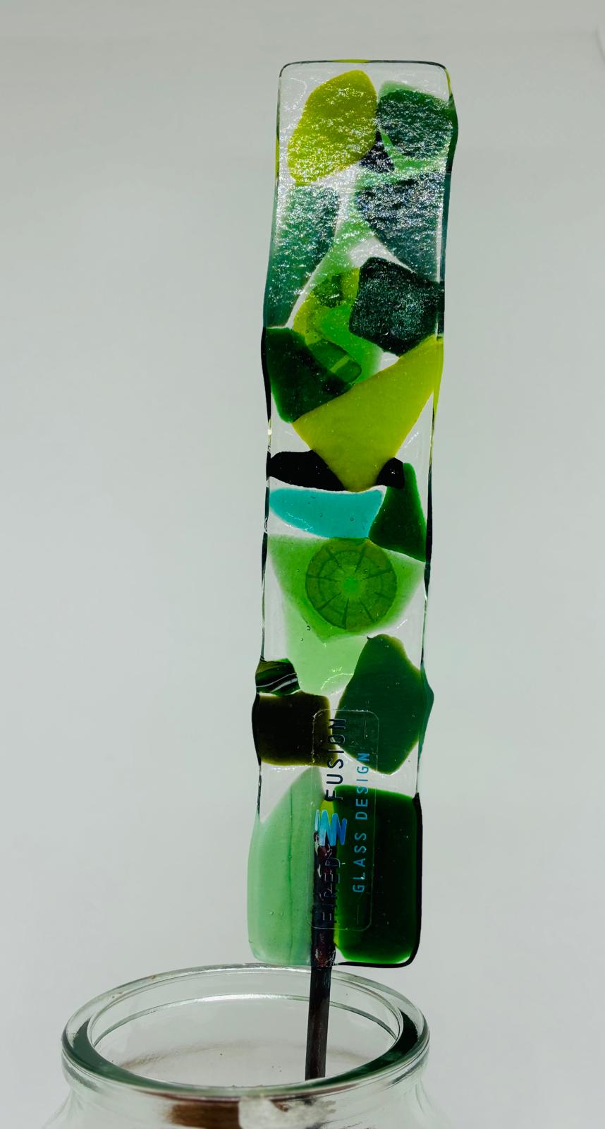 Handmade Fused Glass Garden Stake Ornament Decoration