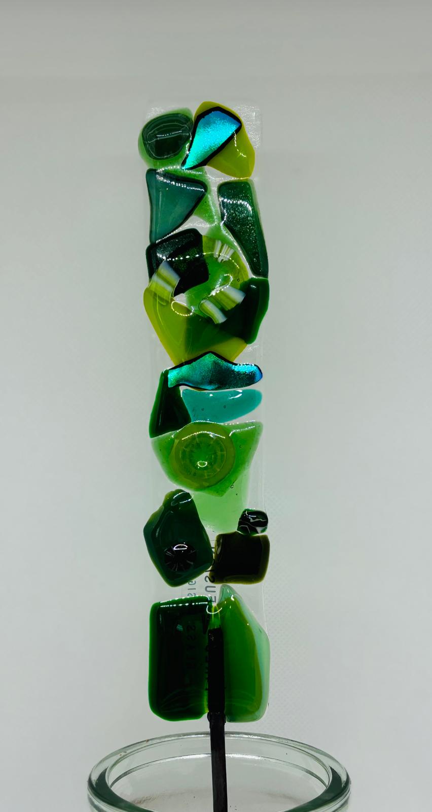 Handmade Fused Glass Garden Stake Ornament Decoration