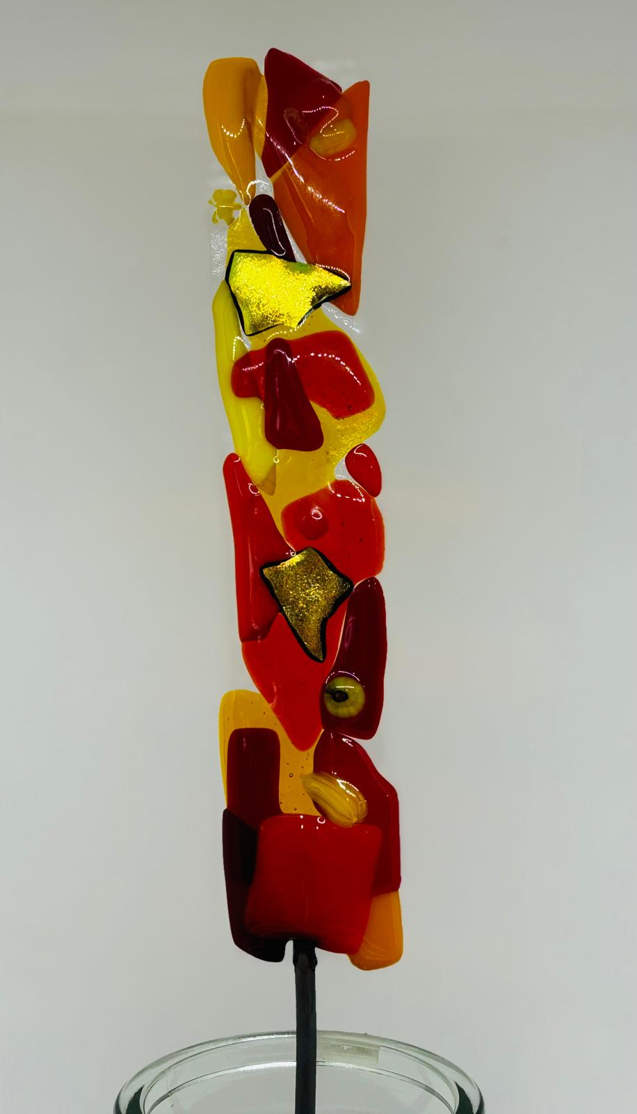 Handmade Fused Glass Garden Stake Ornament Decoration