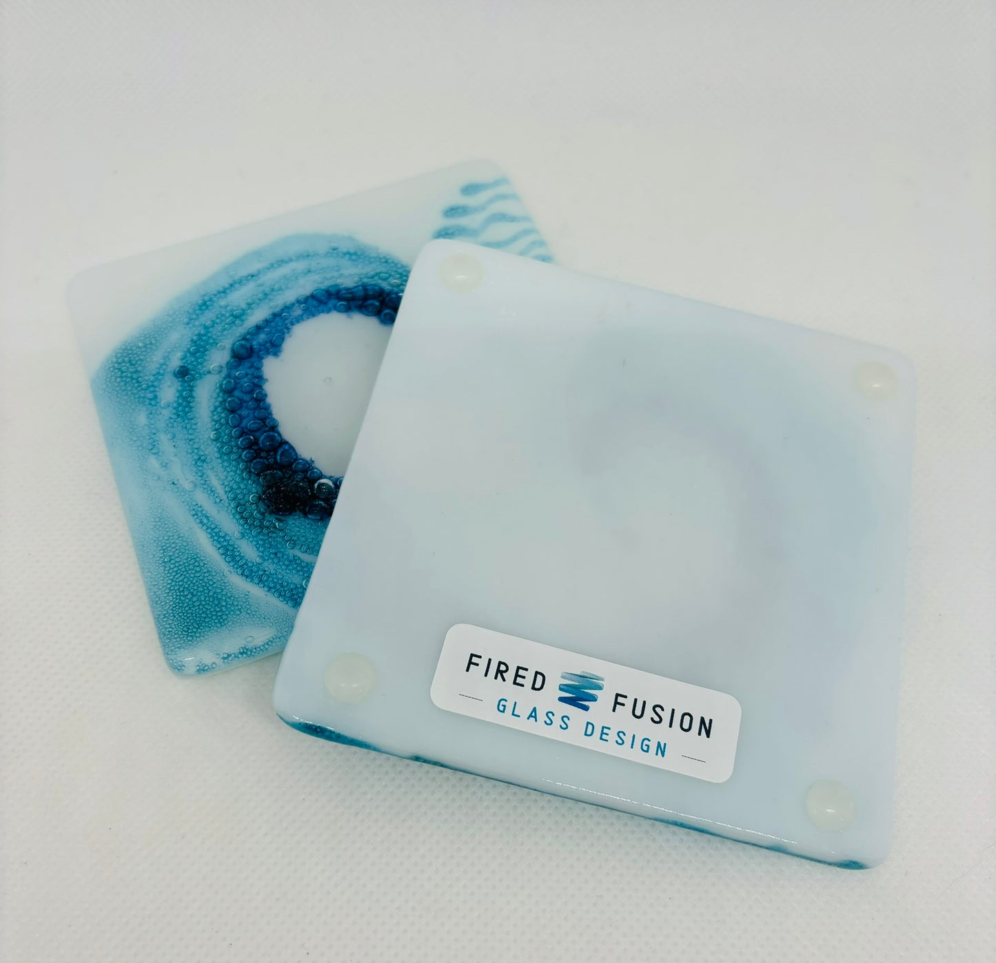 Fused Glass Bubble Wave Coaster